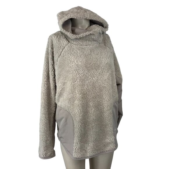 NIKE ~ WOMENS MEDIUM ~ CREAM FLEECE HOODED PULLOVER SWEATSHIRT JACKET - Picture 1 of 8